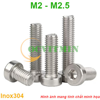 T2M2I# - Ốc Lục Giác Đầu Trụ Mỏng M2 M2.5 Inox 304 Hơi Hút Nam Châm