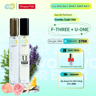 Combo Nước Hoa Nữ Cuốn Hút Dịu Dàng, Sang Trọng Bí Ẩn, Nước Hoa Nữ Lưu Hương Lâu Cho Các Nàng Thơ EVOR 2 Chai 10ml