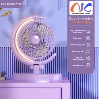 quạt tích điện để bàn gấp gọn kết hợp đèn LED Ngủ - để bàn học tiện lợi