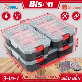  Hộp đựng linh kiện BISON Hộp đựng đồ nghề linh kiện ghép nối nhựa PP5 chống nước chuẩn IP54 có tay sách nhiều ngăn 