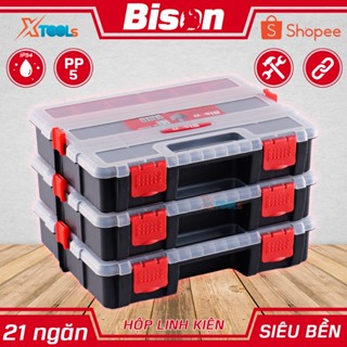  Hộp nhựa đựng linh kiện Bison nhiều ngăn tiện dụng dùng đựng ốc vít mũi khoan linh kiện điện tử hộp đựng đồ nghề 