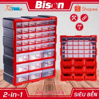  Hộp đựng linh kiện đa năng BISON tủ nhựa nhiều ngăn đựng đồ nghề linh kiện nhựa PP5 nguyên sinh chống va đập 