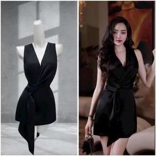 Đầm suông lụa Tô Châu ép keo đứng form xoắn eo thả tà chanh sả (kèm ảnh thật )