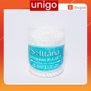 Bông vệ sinh tai mũi trẻ em Softtana - Bông ngoáy tai - Lọ 120 que