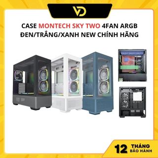 Case montech sky two 4fan argb đen/trắng/xanh new chính hãng