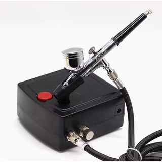  Máy nén khí mini kèm súng phun sơn  '' Đủ Bộ '' Airbrush HD-130 - Máy phun sơn mini 
