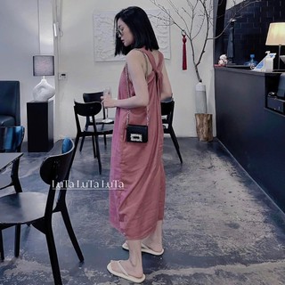 Đầm Lụa Chéo Dáng Suông Cổ Tròn Không Tay Kèm Xoắn Lưng Trang Trọng TTGB0312