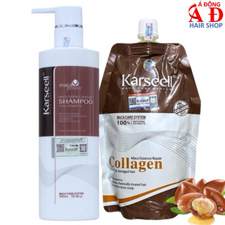 COMBO GỘI + TÚI Ủ COLLAGEN KARSEELL MACA SIÊU MƯỢT CHO TÓC KHÔ HƯ TỔN 500ML