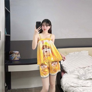Bộ ngủ tiểu thư bánh bèo đồ bộ pijama tiểu thư sang chảnh mặc nhà -cn02