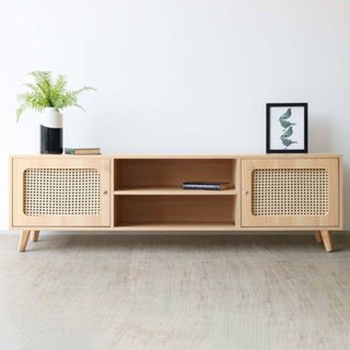 Tủ Tivi mây tre đan QHOME, KT 160x38x50 cm (D7)