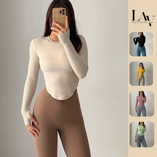 Áo Tập Gym, Yoga, Thể Thao Dài Tay Vạt Bầu Ôm Eo Co Giãn Tập Gym, Yoga,Chạy Bộ - LAV Activewear