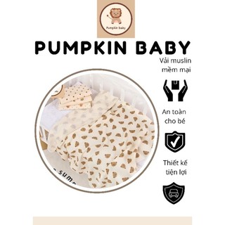 Khăn tắm 2 lớp xô muslin nhăn organic cao cấp cho bé