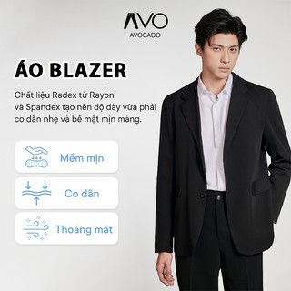 Áo khoác blazer nam Avocado hàn quốc thu đông phong cách form rộng màu đen kem 2 khuy cài cao cấp