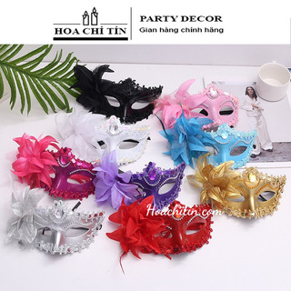 Mặt Nạ Hóa Trang Dự Tiệc Viền Ren Bông, đồ chơi hóa trang vũ hội