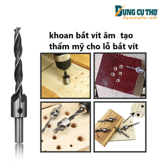 Bộ 7 mũi khoan 2 tầng, khoan bắt vít âm đầu, thép hss cao cấp.