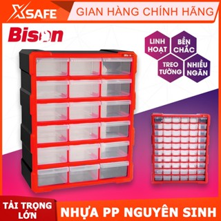 Tủ nhựa đựng linh kiện Bison ngăn tiện lợi, nhựa PP nguyên sinh trong siêu bền, có thể treo tường