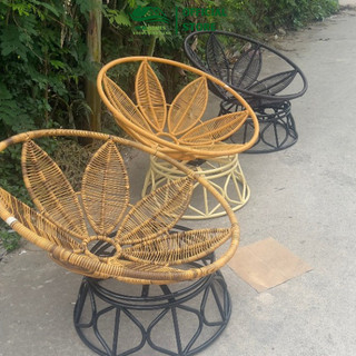 Papasan xoay hình bồng hoa Healhomes mây nhựa cao cấp dùng phòng khách phòng ngủ ban công sân vườn