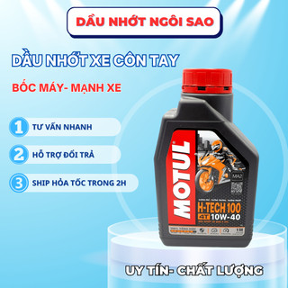 Nhớt MOTUL H-Tech 100 4T 10W40 (100% Tổng Hợp - Mô Tô PKL)