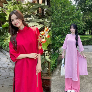 ÁO DÀI CÁCH TAN  TÂY THI TRƠN MÀU SIÊU ĐẸP
