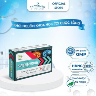 Viên uống Spermirich hỗ trợ nam giới hiếm muộn, cải thiện sức khỏe tinh trùng (Hộp 30 viên)