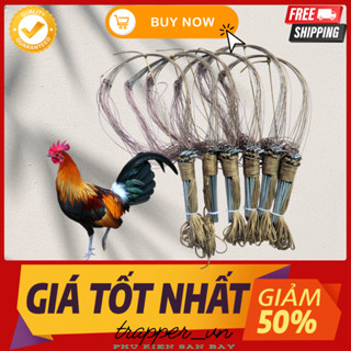 Giò bẫy gà rừng chân thép, cáp se 4, khoen đúc inox bộ 20 chân