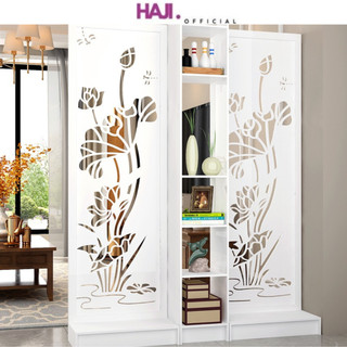 Vách ngăn sen vàng phong thuỷ 1 vách 1 kệ thanh lịch hiện đại thương hiệu HAJI - AG482