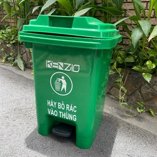 Thùng rác 60 lít chân đạp KENZIO bằng nhựa