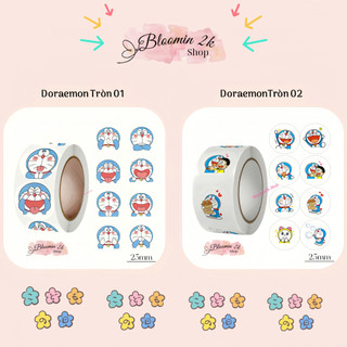  Cuộn 500 Sticker Nhãn Dán Doraemon Họa Tiết Hoạt Hình Ngộ Nghĩnh Bloomin2k Cute Trang Trí