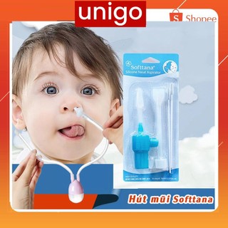 Hút mũi đầu mềm silicone SOFTTANA làm sạch thông thoáng khoang mũi và đường thở - an toàn cho bé