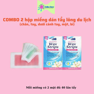 Combo 2 hộp Miếng dán tẩy lông Beauty Formulas du lịch (40 lần dùng)