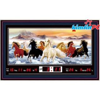 Lịch vạn niên điện tử - Tranh đèn - Đồng hồ cao 36cm dài 59cm 1060