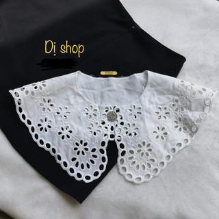 Cổ kate thêu bản to