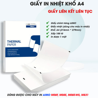 Giấy in nhiệt loại tờ liên kết khổ a4, kt-a4m8