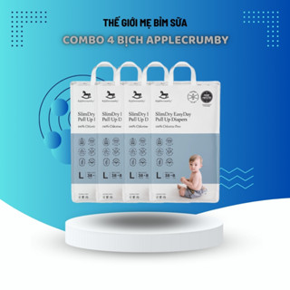 BA01002  COMBO 4 TÃ/BỈM APPLECRUMBY SLIM SIÊU KHÔ THOÁNG CHO BÉ MẪU MỚI