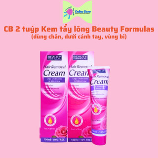 Combo 2 Kem Tẩy Lông Beauty Formulas Hair Remover Cream 100ml (cho vùng chân, dưới cánh tay, bi)