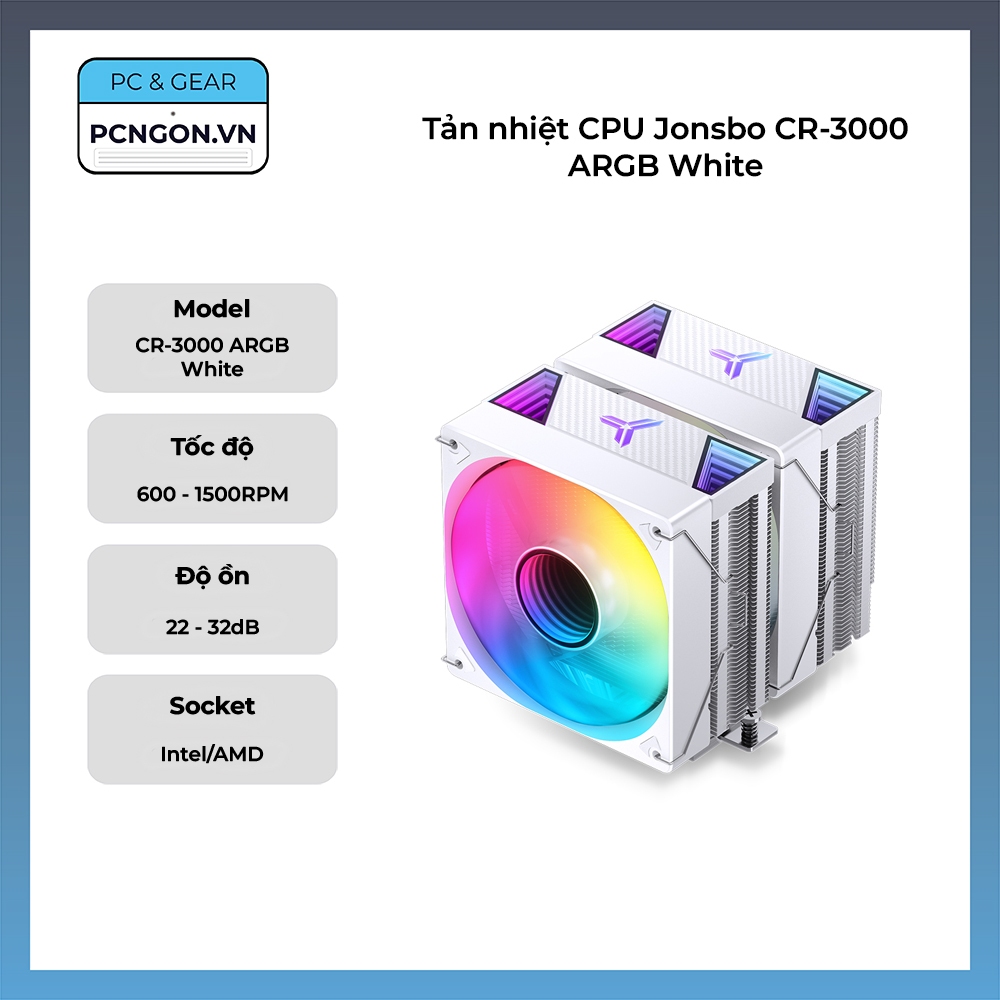 [PCNGON] Tản nhiệt CPU Jonsbo CR-3000 ARGB White