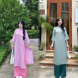 [SIÊU SALE] Áo dài cách tân trơn nhiều máu chất liệu tây thi cao cấp