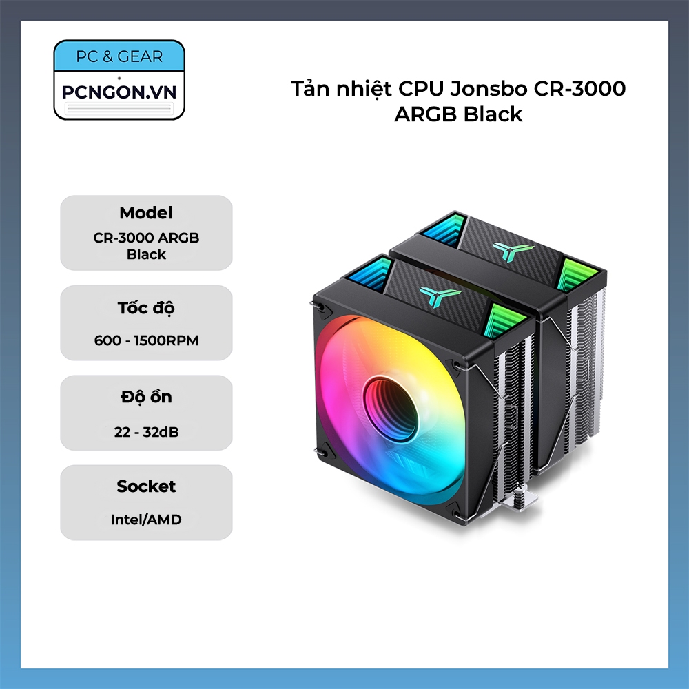 [PCNGON] Tản nhiệt CPU Jonsbo CR-3000 ARGB Black