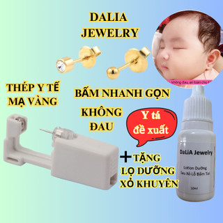 Bấm lỗ tai không đau cho bé người lớn vô trùng DaLiA Jewelry dùng 1 lần bấm khuyên tai trẻ sơ sinh tại nhà cả nam và nữ