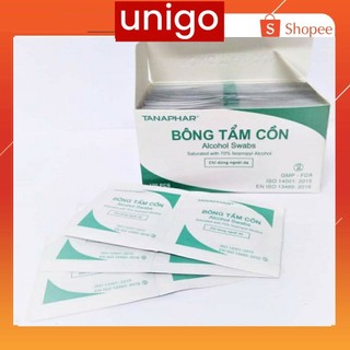 Bông tẩm cồn ALCOHOL SWABS TANAPHAR Hộp 100miếng, sát khuẩn , sát trùng