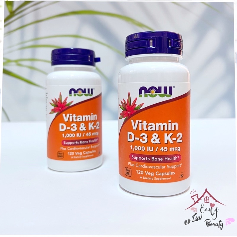 Now Vitamin D3 1000IU & K2 45mcg 120v Chính Hãng Mỹ