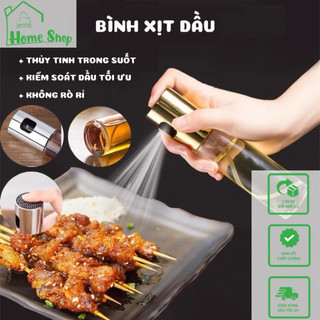 Bình thuỷ tinh xịt dầu ăn phun sương 100ml tiện lợi