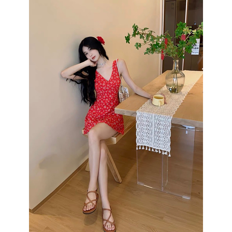 [ HÀNG ĐẶT TRƯỚC] Đầm hoa mini cổ tim #1182