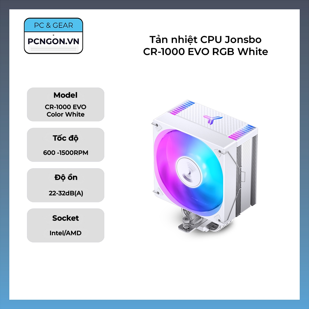 [PCNGON] Tản nhiệt CPU Jonsbo CR-1000 EVO RGB White