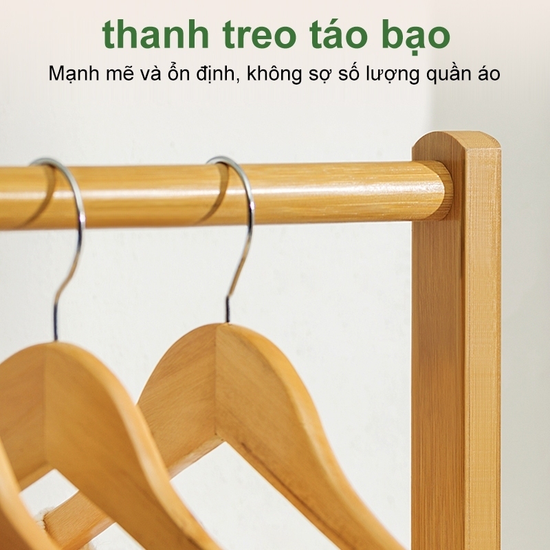 ALVIN Giá phơi quần áo đa năng Móc treo quần áo đa năng Được làm từ tre tự nhiên Với giá treo áo khoác | BigBuy360 - bigbuy360.vn
