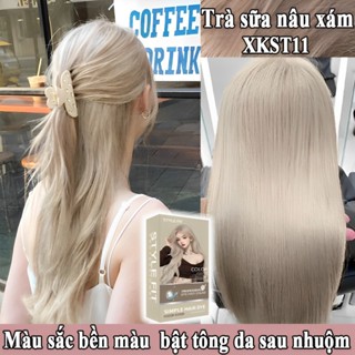 Gửi hàng ngay🎇Thuốc Nhuộm Tóc, Trà sữa nâu xám,nhiều màu sắc khác nhau để lựa chọn,làm trắng da,Nhẹ và không dễ phai