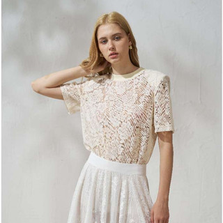 Jillian top - áo cộc tay ren, áo thun, áo kiểu, đệm vai.