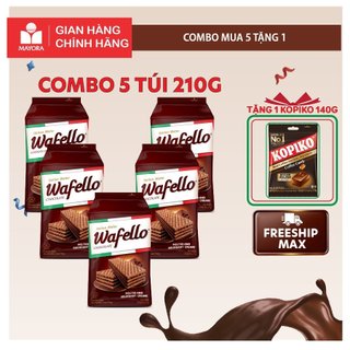 Combo 5 bánh xốp wafello chocolate 210g