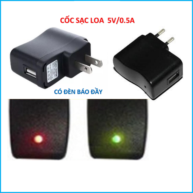 Cóc Sạc Đen Có Đèn Led Báo Đầy (Sạc điện thoại, Loa thẻ nhớ...)