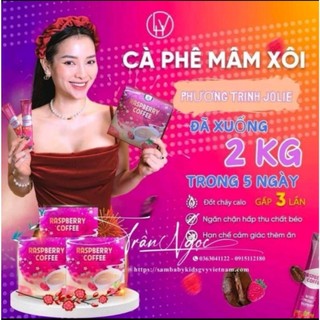 Cà phê mâm xôi giảm cân nhanh raspberry coffee - hộp 15 gói, giảm cân cấp tốc